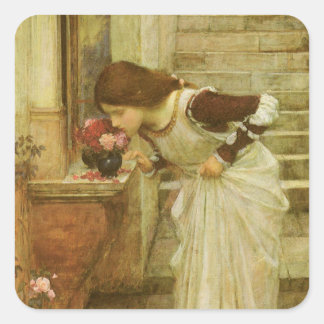 The Shrine by John William Waterhouse Square Sticker