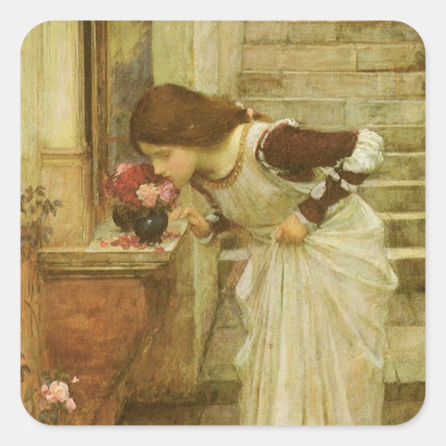 The Shrine by John William Waterhouse Square Sticker (Front)