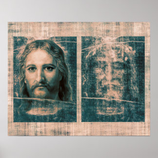 The Shroud of Turin Holy Face of Jesus Negative B Poster