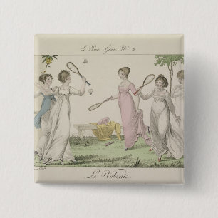 The Shuttlecock, plate 11 from 'Le Bon Genre', 180 15 Cm Square Badge