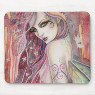 The Shy Flirt Modern Fairy Fantasy Art Mouse Mat