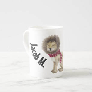 The Shy Lion Personalised Bone China Mug