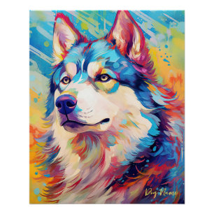 The Siberian Husky Dog 004 - Zetton Ziana Poster
