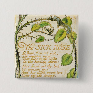 The Sick Rose, from Songs of Innocence 15 Cm Square Badge
