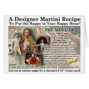 The Sidecar Cocktail Recipe Greeting Card
