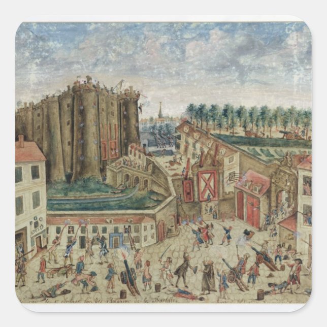 The Siege of the Bastille, 1789 Square Sticker (Front)