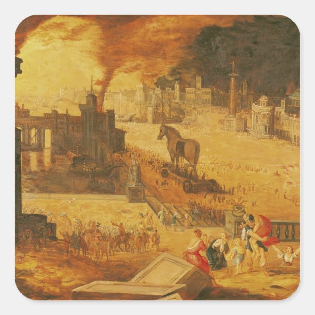 The Siege of Troy Square Sticker (Front)