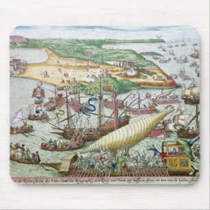 The Siege of Tunis or La Goulette by Charles V Mouse Mat