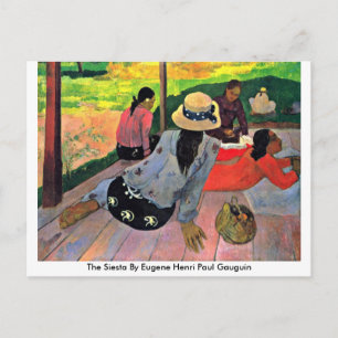 The Siesta By Eugene Henri Paul Gauguin Postcard