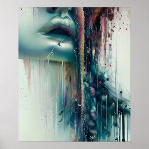 The Sigh AI Fantasy Digital Art Print Portrait