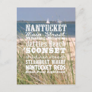 The Sights of Nantucket, Massachusetts - Postcard