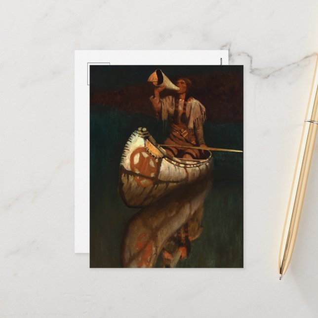 The Signal by Newell Convers Wyeth Holiday Postcard (Front/Back In Situ)