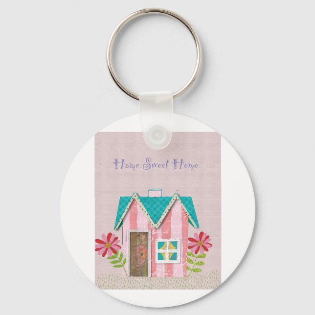 The Signature Whimsy (Pink & Teal) Key Ring (Front)