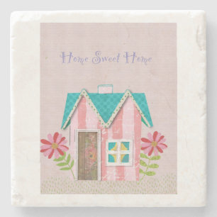 The Signature Whimsy (Pink & Teal) Stone Coaster