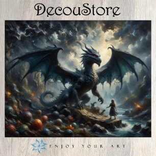The Silent Guardian Dragon Decoupage Tissue Paper