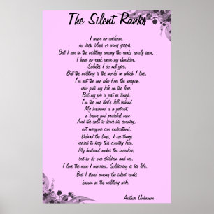 "The Silent Ranks" poem Poster