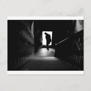 the silhouettes of people postcard