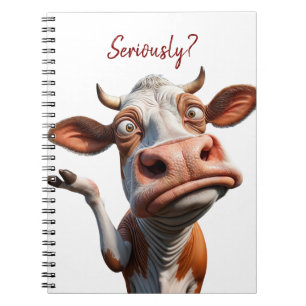 The Silly Cow - "Seriously?" Funny Quote Design Notebook