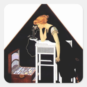 The Silver Chest by C Coles Phillips Square Sticker