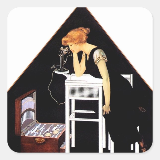 The Silver Chest by C Coles Phillips Square Sticker (Front)