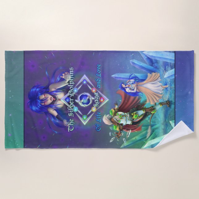 The Silver Dolphins Saga: Of life and Love      Beach Towel (Front)