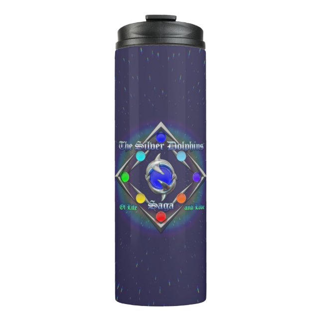 The Silver Dolphins Saga Of Life and Love Logo Thermal Tumbler (Front)