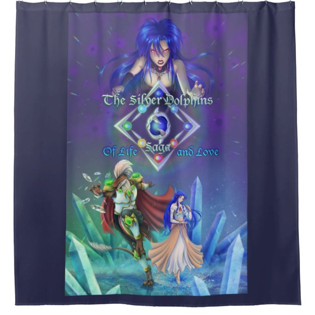 The Silver Dolphins Saga: Of life and Love  Shower Curtain (Front)