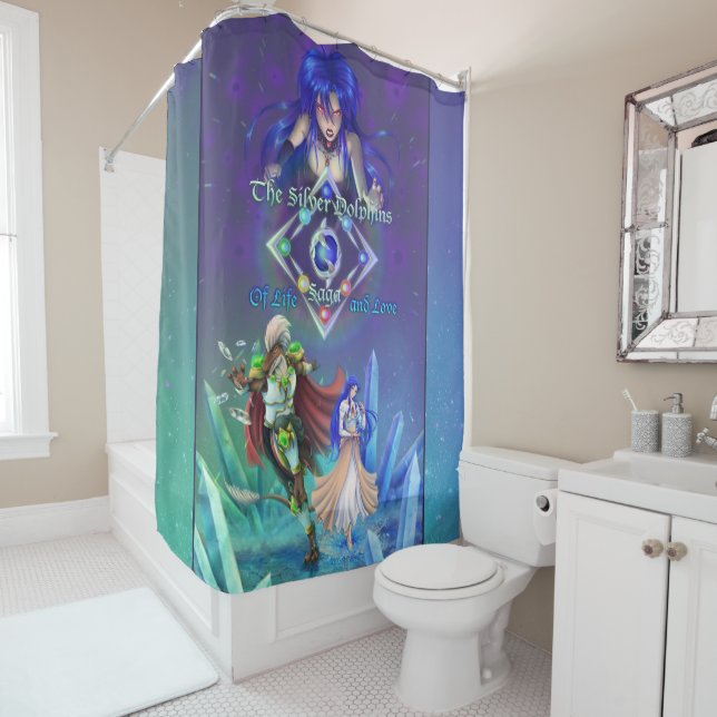 The Silver Dolphins Saga: Of life and Love      Shower Curtain (In Situ)