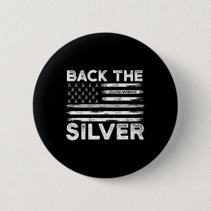 The Silver Dyslexia Awareness Flag Silver Ribbon 6 Cm Round Badge