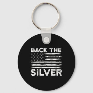The Silver Dyslexia Awareness Flag Silver Ribbon Key Ring