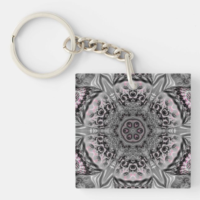 The Silver Fractal Garden Key Ring (Front)