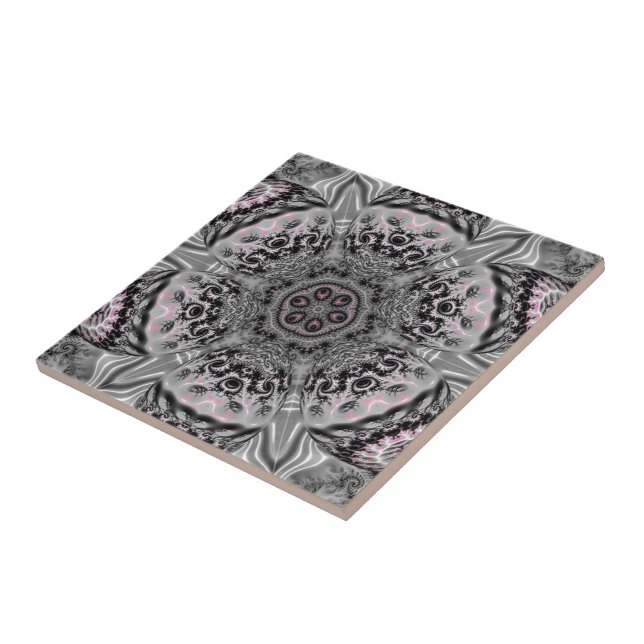 The Silver Fractal Garden Tile (Side)