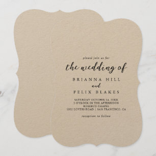The Simple Classic Kraft Wedding Of Invitation
