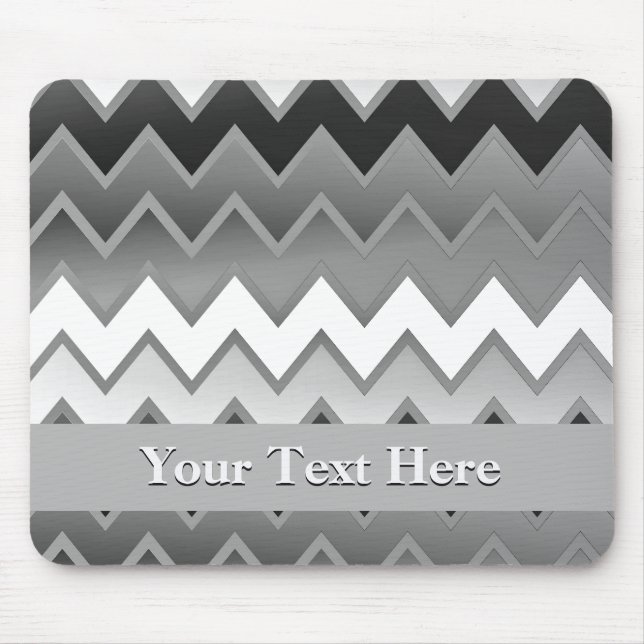The Simply ZigZag -Monochrome Mouse Mat (Front)