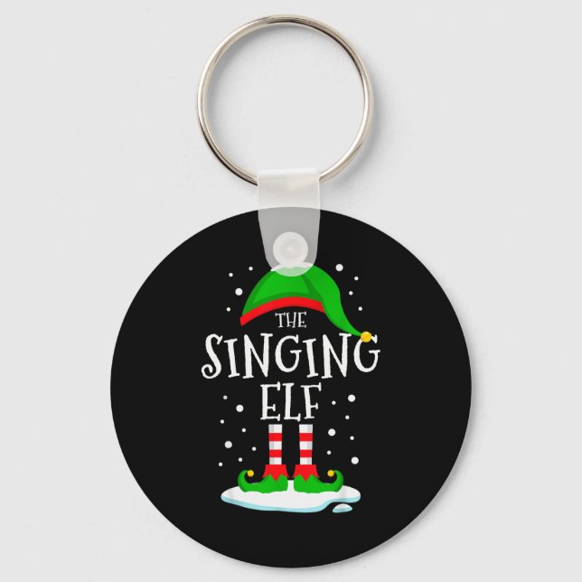 The Singing Elf Christmas Family Matching Xmas Sin Key Ring (Front)