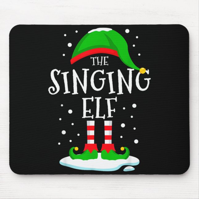 The Singing Elf Christmas Family Matching Xmas Sin Mouse Mat (Front)