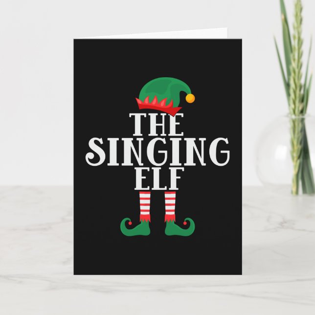 The Singing Elf Funny Christmas Card (Front)