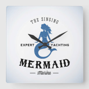 The Singing Mermaid Poster Square Wall Clock