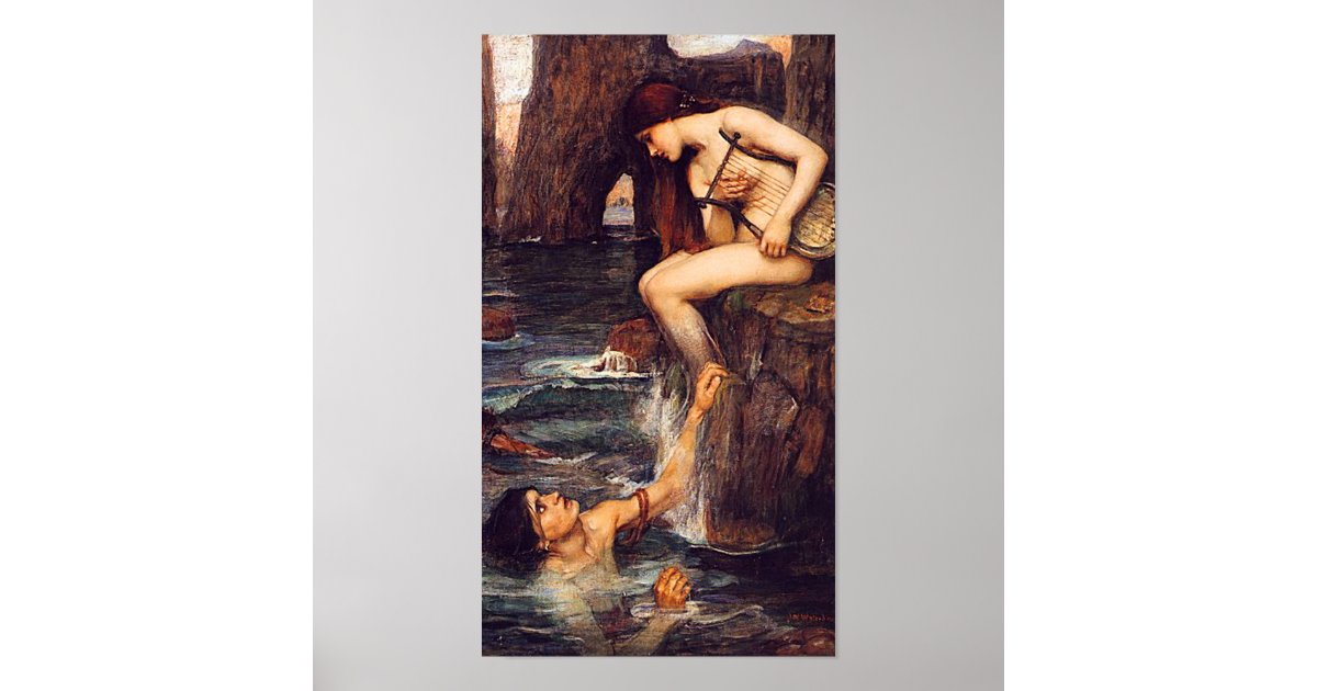 The Siren Pre Raphaelite by John W. Waterhouse Poster | Zazzle.co.uk