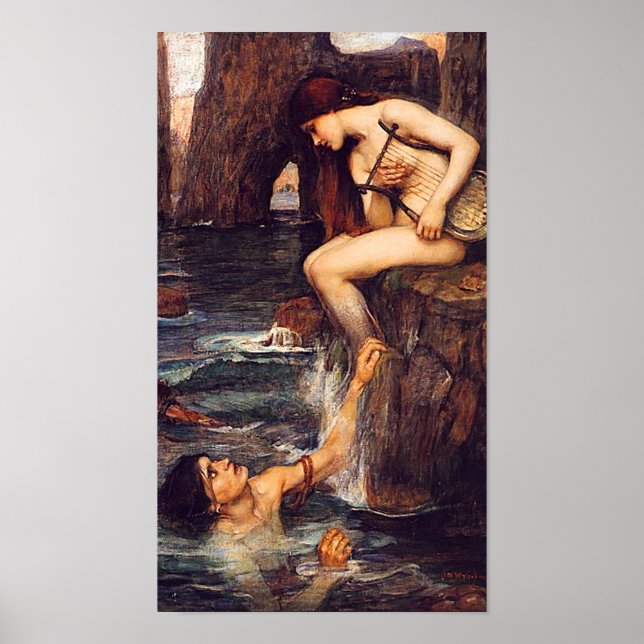 The Siren Pre Raphaelite by John W. Waterhouse Poster (Front)