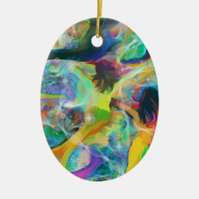"The Sirens" Original Digital Art Ceramic Tree Decoration (Front)