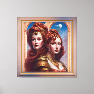 The Sisters Red AI Concept Art by Xzendor7 Canvas Print