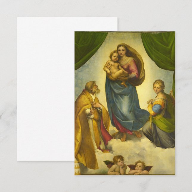 The Sistine Madonna by Raphael Thank You Card (Front/Back)