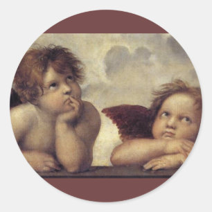 The Sistine Madonna (detail) Classic Round Sticker