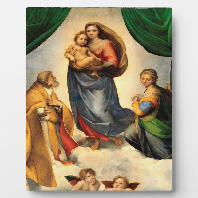 The Sistine Madonna Painting By Raphael Plaque (Front)