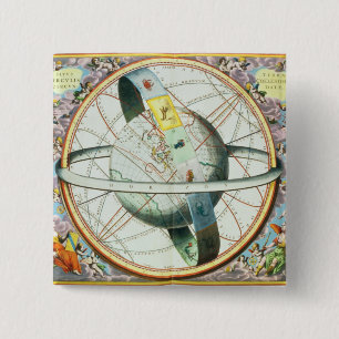The Situation of the Earth in the Heavens 15 Cm Square Badge