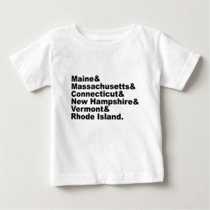 The Six Northeast States That Make Up New England Baby T-Shirt