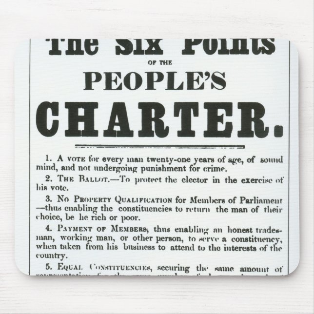 The Six Points of the People's Charter Mouse Mat (Front)