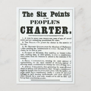 The Six Points of the People's Charter Postcard