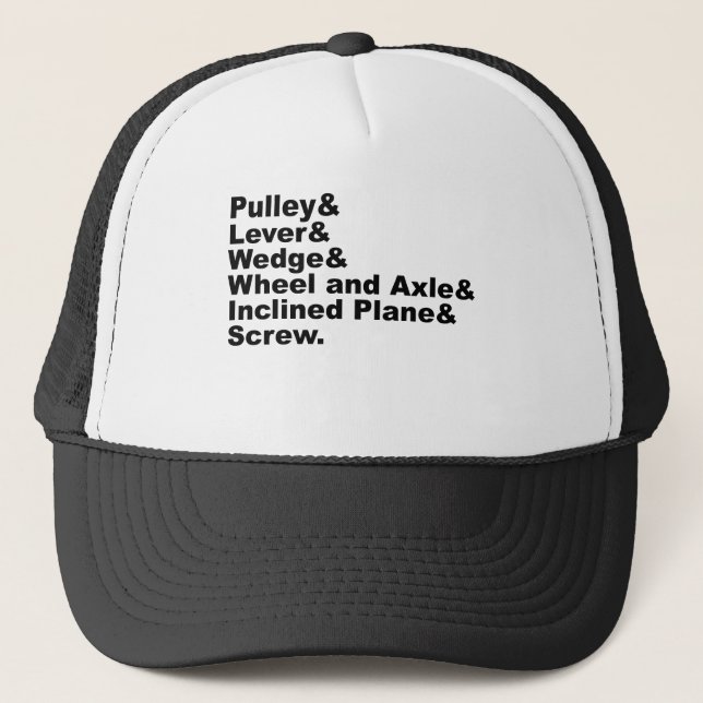 The Six  Simple Machines of Archimedes Trucker Hat (Front)